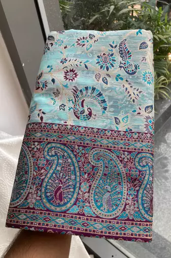 wedding wear pashmina silk saree