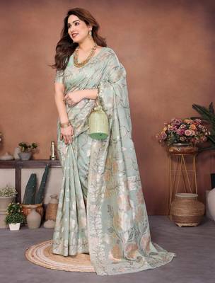 wedding wear pashmina silk saree 2