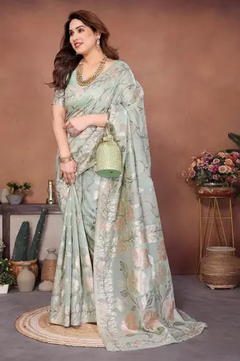 wedding wear pashmina silk saree