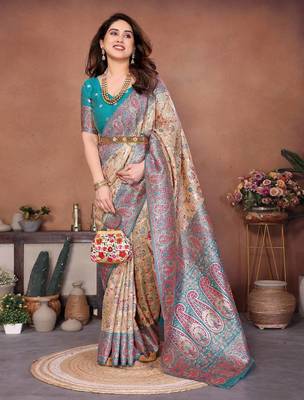 wedding wear pashmina silk saree 2