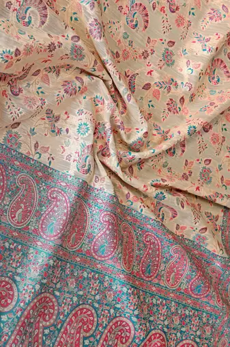 wedding wear pashmina silk saree