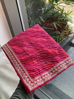 laheriya bandhej georgette saree for daily wear 4