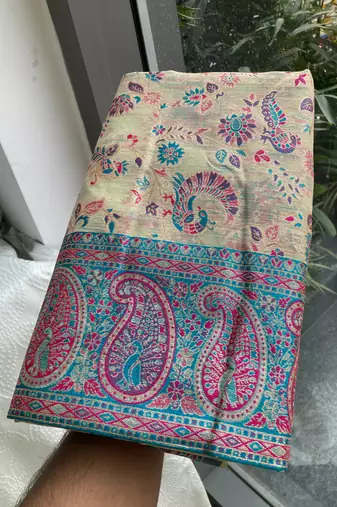 wedding wear pashmina silk saree