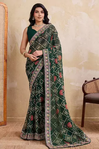 Womens simply wedding wear georgette saree
