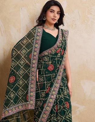Womens simply wedding wear georgette saree 2
