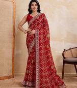 Womens simply wedding wear georgette saree