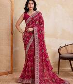 Womens simply wedding wear georgette saree
