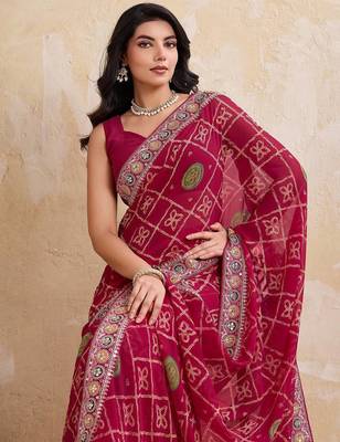 Womens simply wedding wear georgette saree 2