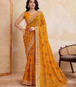 Womens simply wedding wear georgette saree