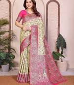 wedding wear pashmina silk saree