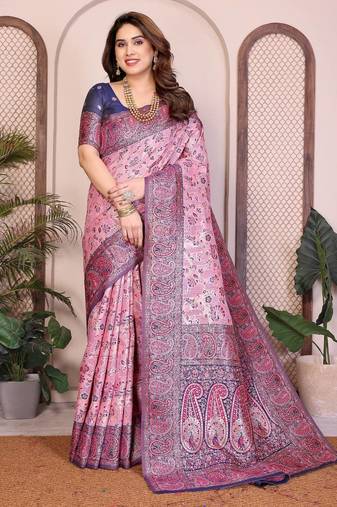 wedding wear pashmina silk saree