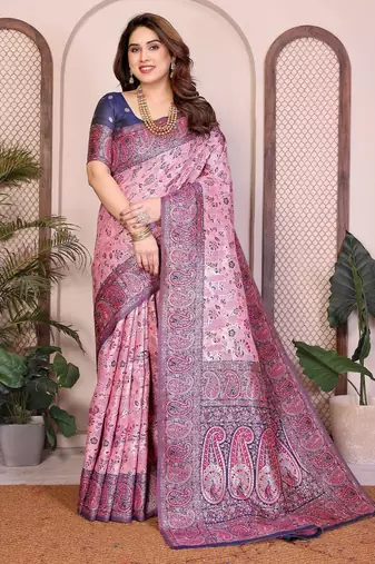 wedding wear pashmina silk saree