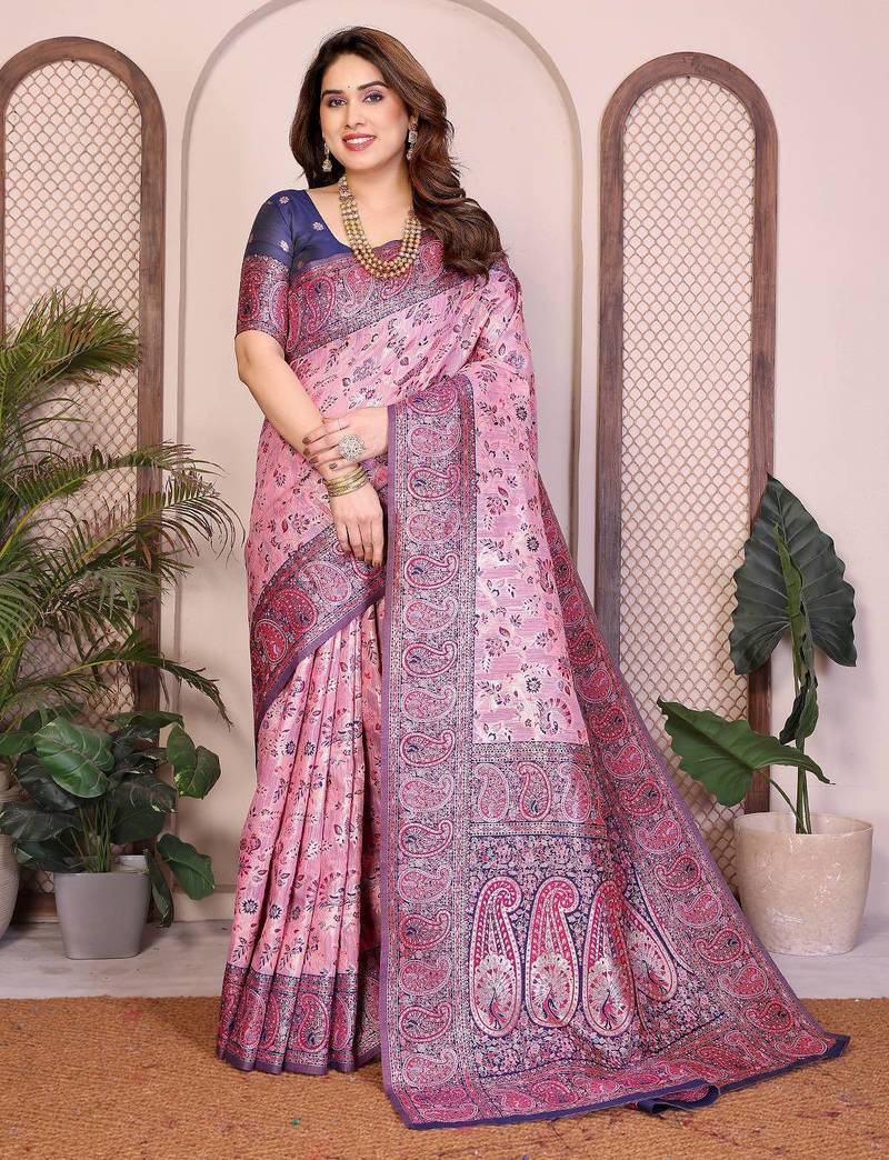 New latest trendy wedding wear pashmina silk saree