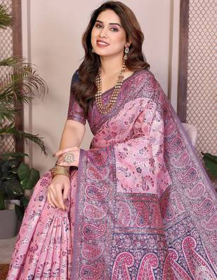 wedding wear pashmina silk saree 2