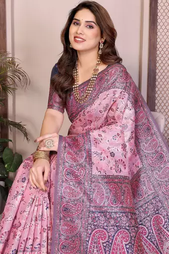 wedding wear pashmina silk saree