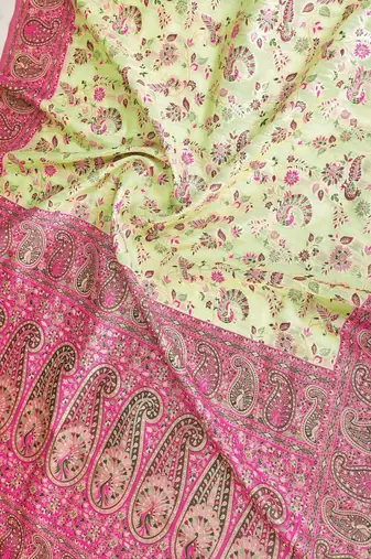 wedding wear pashmina silk saree