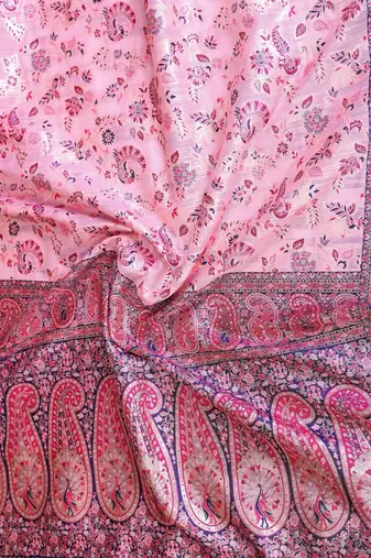wedding wear pashmina silk saree