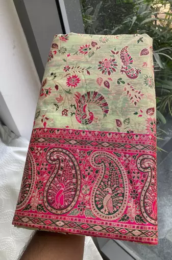 wedding wear pashmina silk saree