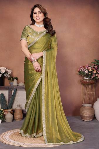 Trendy stylish party wear fendy chiffon saree