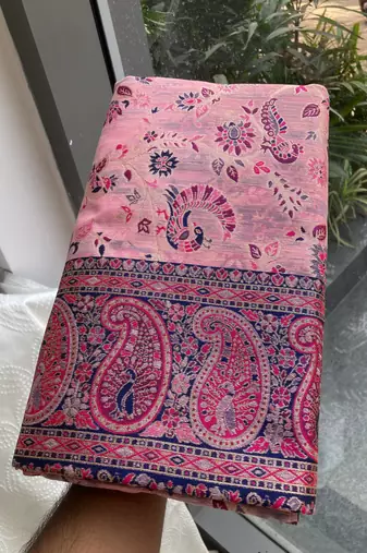 wedding wear pashmina silk saree