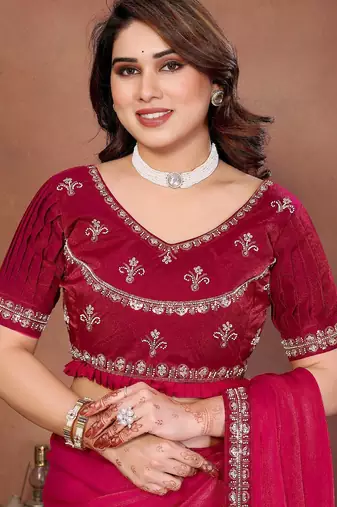 party wear fendy chiffon saree