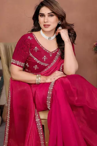 party wear fendy chiffon saree