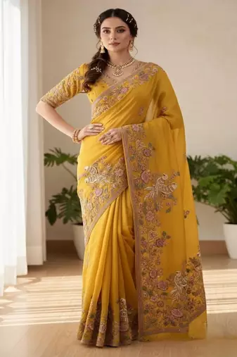 womens special soft nxc moss chiffon saree