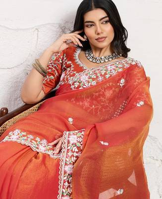 wedding special party wear soft nxc moss chiffon saree 3