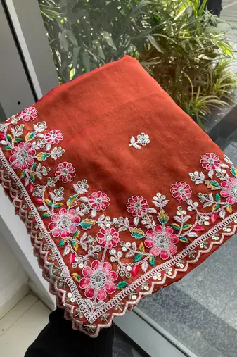 wedding special party wear soft nxc moss chiffon saree