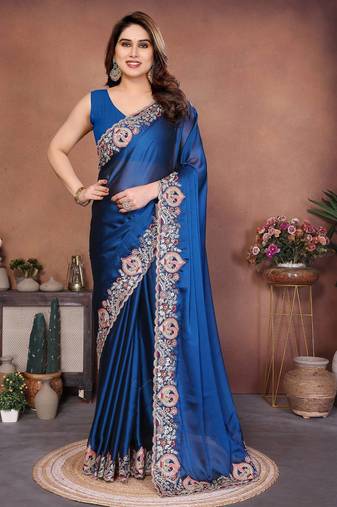 New trendy party wear soft silk saree