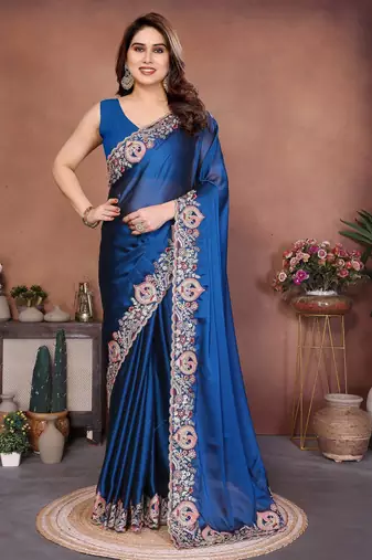 New trendy party wear soft silk saree