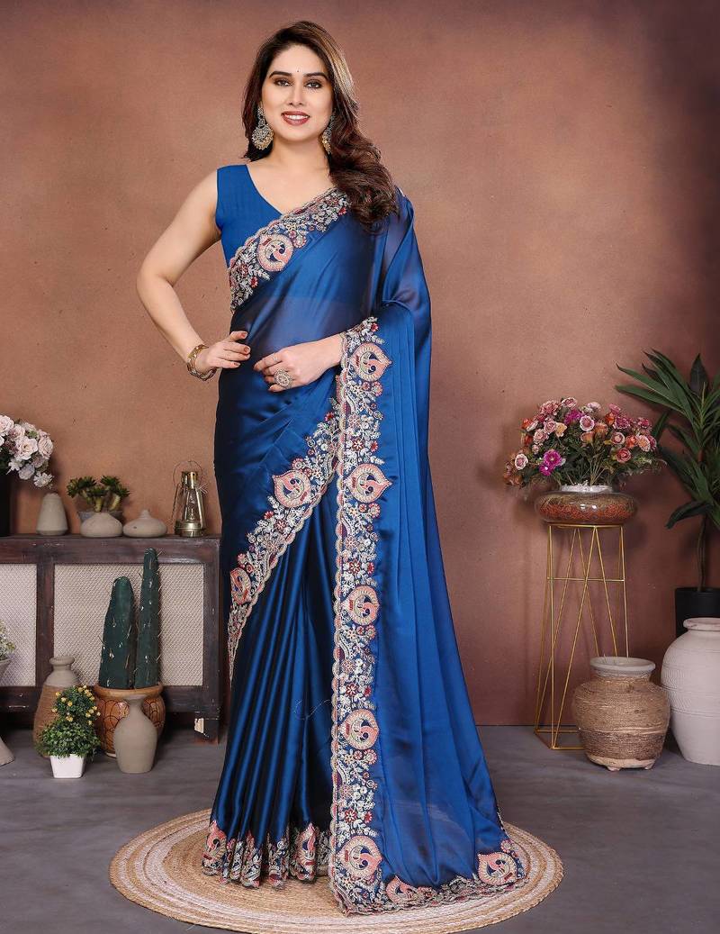New trendy party wear soft silk saree