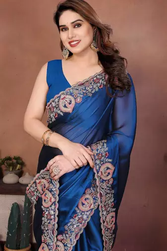 party wear soft silk saree