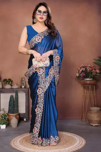 party wear soft silk saree