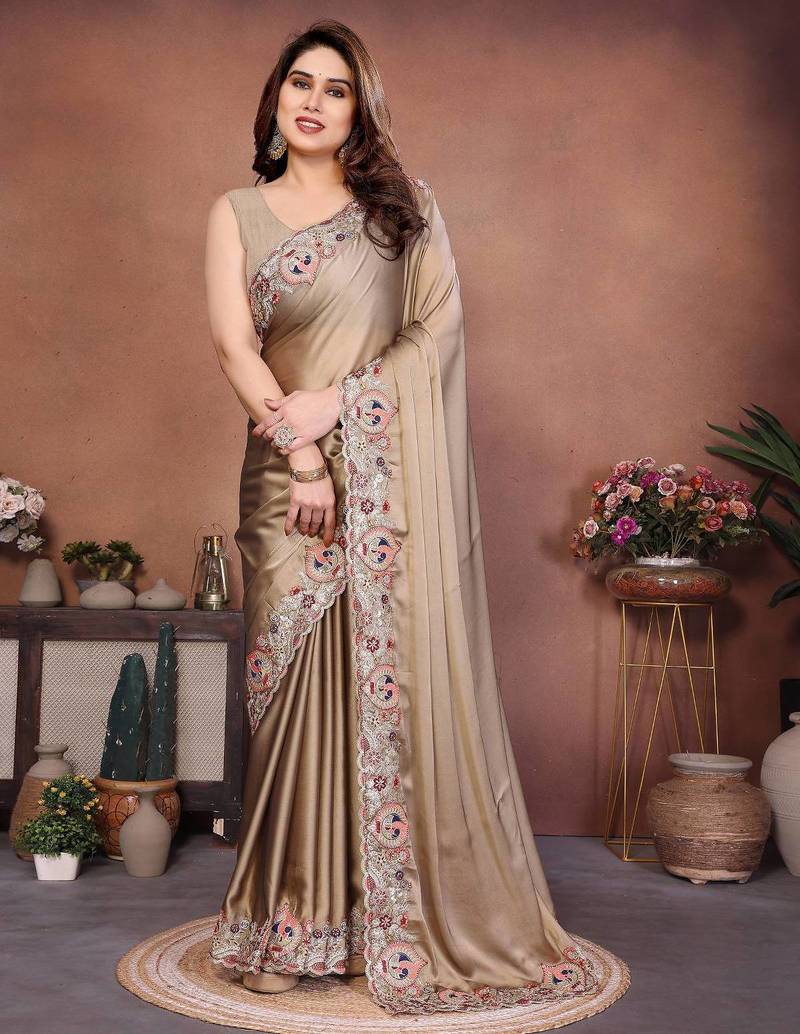 New trendy party wear soft silk saree