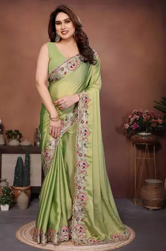 New trendy party wear soft silk saree
