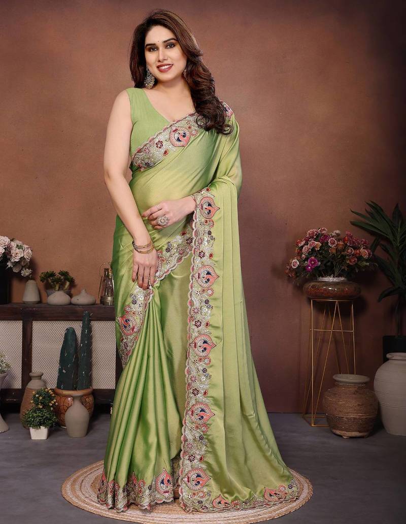 New trendy party wear soft silk saree
