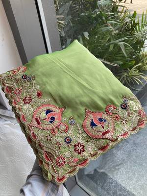 party wear soft silk saree 4