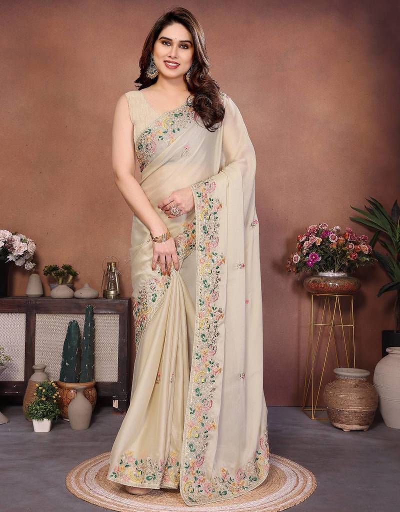 New trendy party wear soft silk saree
