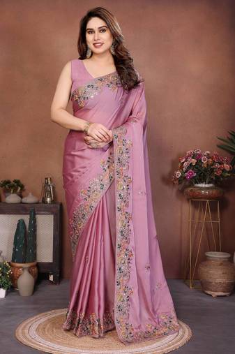 New trendy party wear soft silk saree