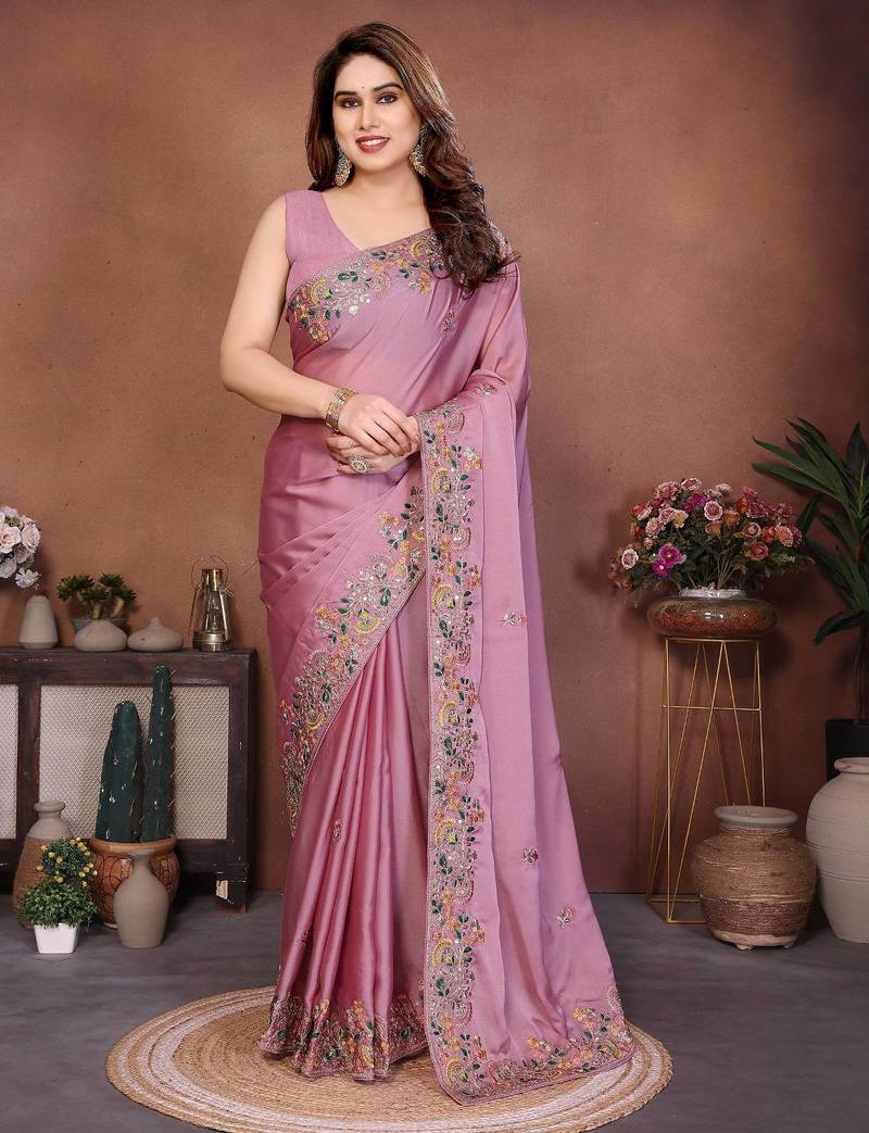 New trendy party wear soft silk saree