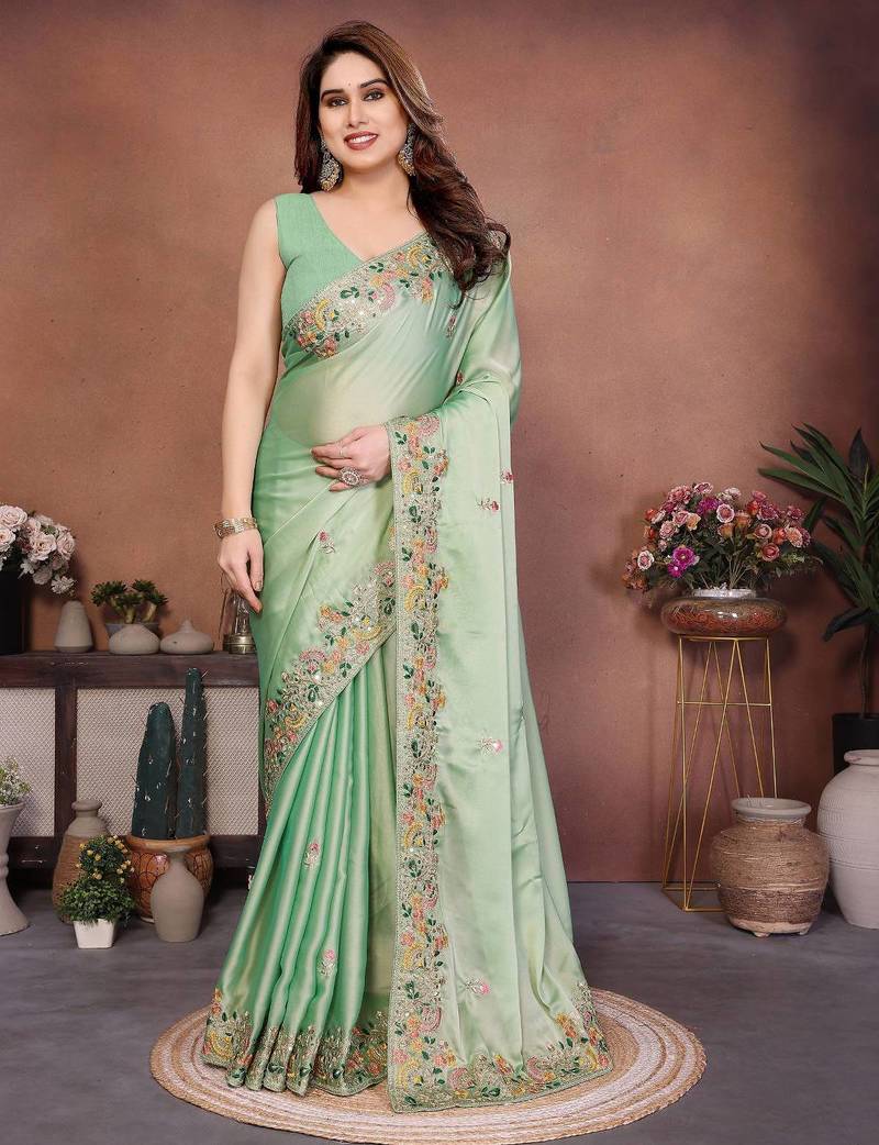 New trendy party wear soft silk saree