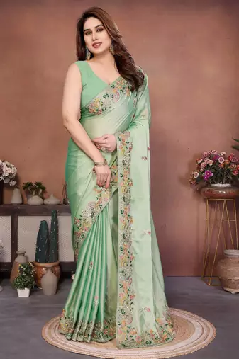 party wear soft silk saree