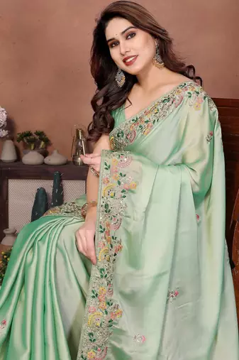 party wear soft silk saree