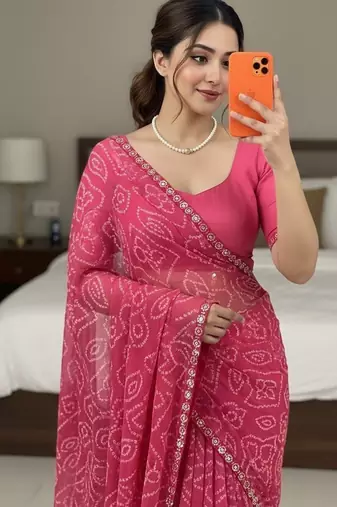 Womens simply daily wear georgette saree