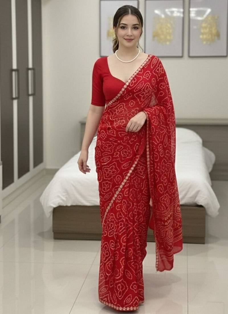 Womens new  simply daily wear georgette saree