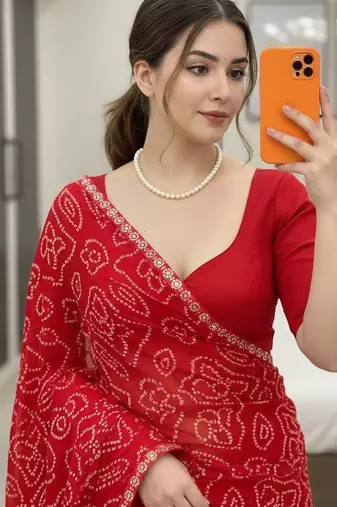Womens simply daily wear georgette saree