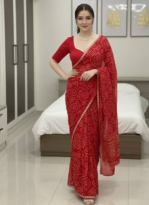 Womens simply daily wear georgette saree 3