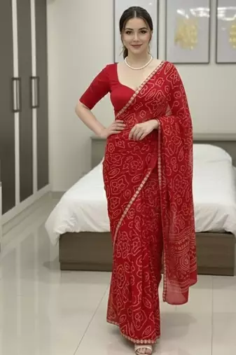 Womens simply daily wear georgette saree