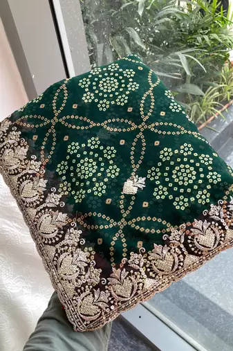 laheriya bandhej georgette saree for daily wear